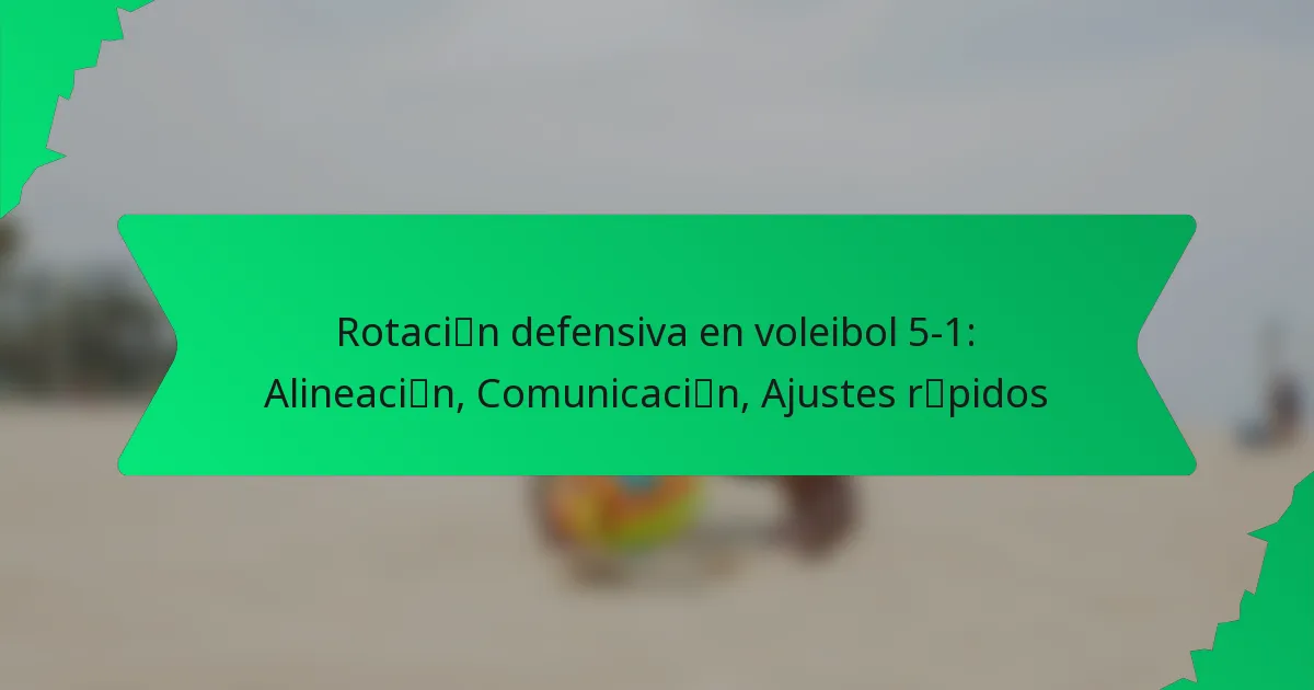 Rotación defensiva en voleibol 5-1: Alineación, Comunicación, Ajustes rápidos